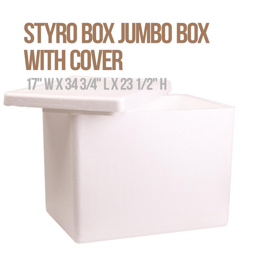 Styro Box Jumbo Box with Cover 17" W x 34 3/4" L x 23 1/2" H